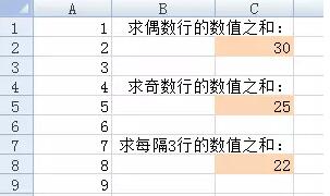 隔行求和